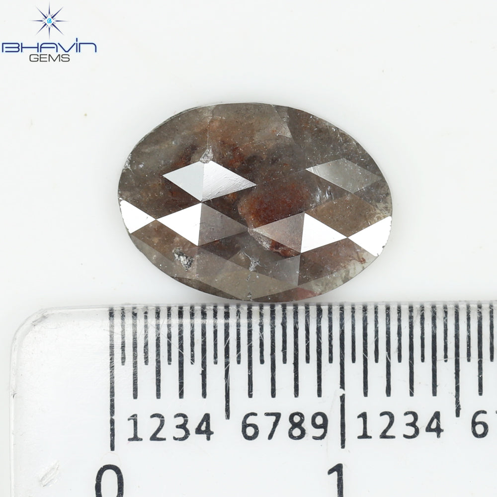 3.30 CT、オーバル グレー ナチュラル ルース ダイヤモンド、(11.93 MM)