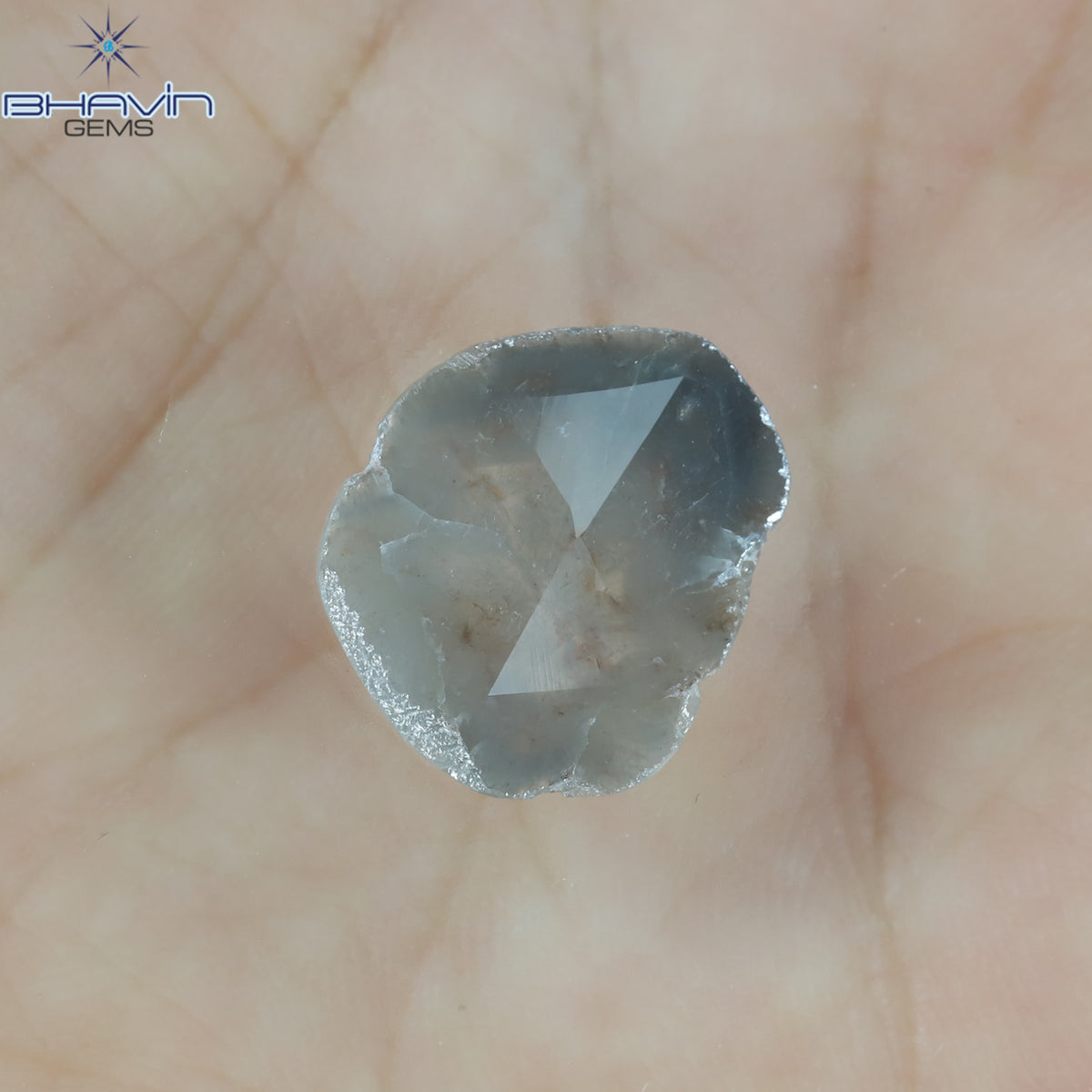 3.07 CT Natural Slice Diamond Gray Brown Color Clarity I3 (16.00 MM)