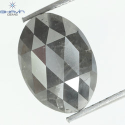 4.23 CT、オーバル ダーク グレー ナチュラル ルース ダイヤモンド(11.94 MM)