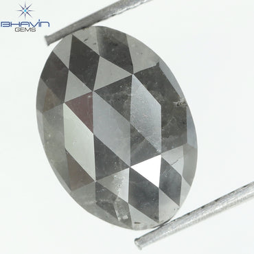 4.23 CT、オーバル ダーク グレー ナチュラル ルース ダイヤモンド(11.94 MM)
