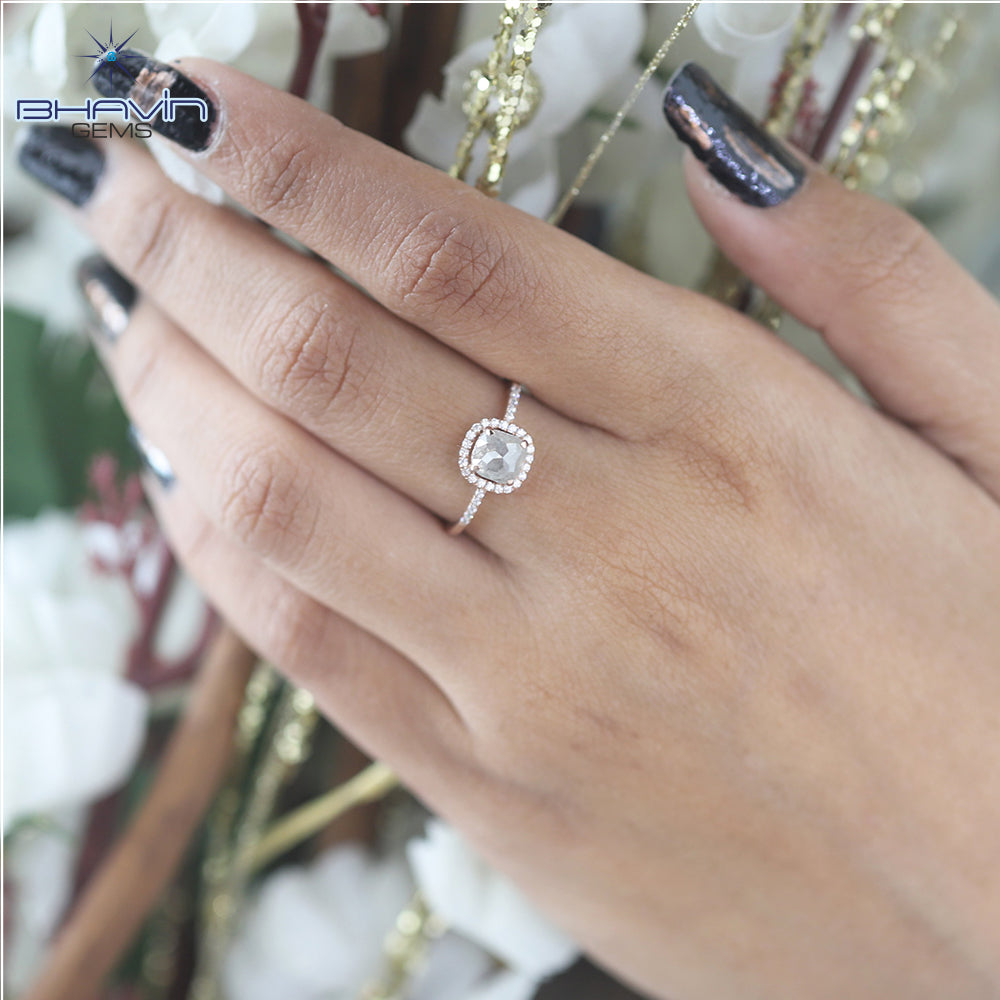 Cushion Diamond Green Yellow Diamond Natural Diamond Gold Ring Engagement Ring