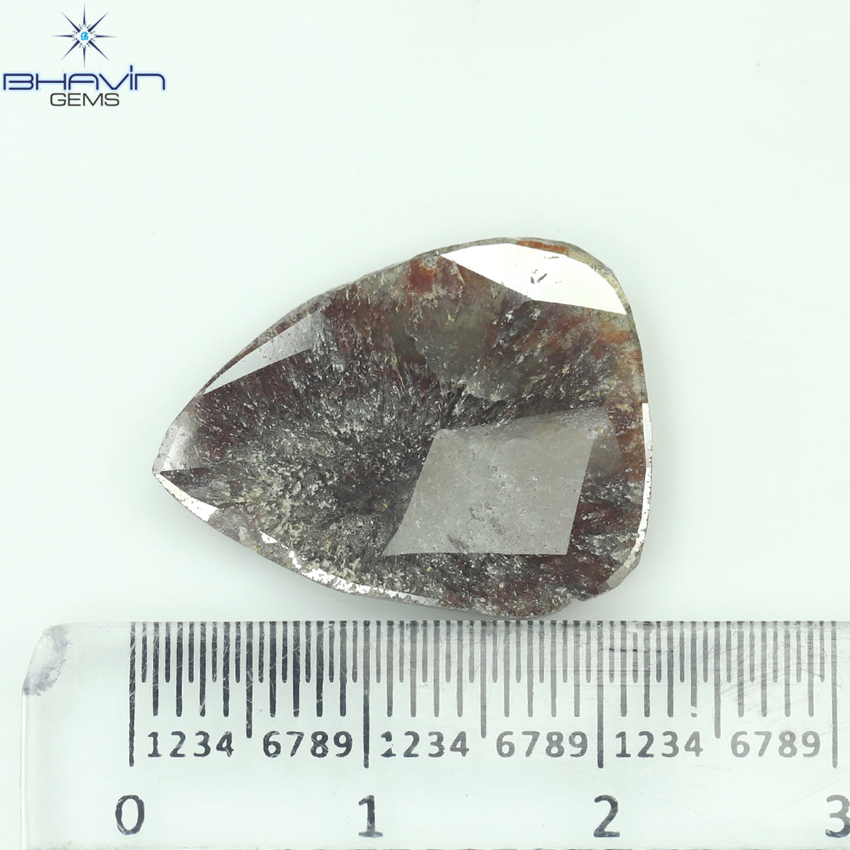 5.56 CT Natural Pear Slice Diamond Salt And Pepper Color Clarity I3 (21.50 MM)