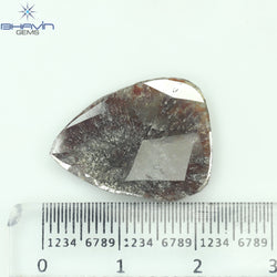 5.56 CT ペア スライス シェイプ ナチュラル ダイヤモンド ソルト アンド ペッパー カラー I3 クラリティ (21.50 MM)