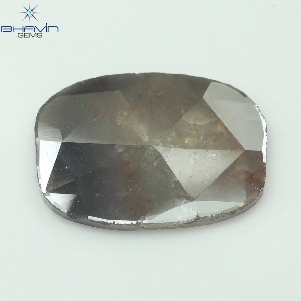 4.18 CT Slice Shape Natural Diamond Gray Brown Color I3 Clarity (16.00 MM)