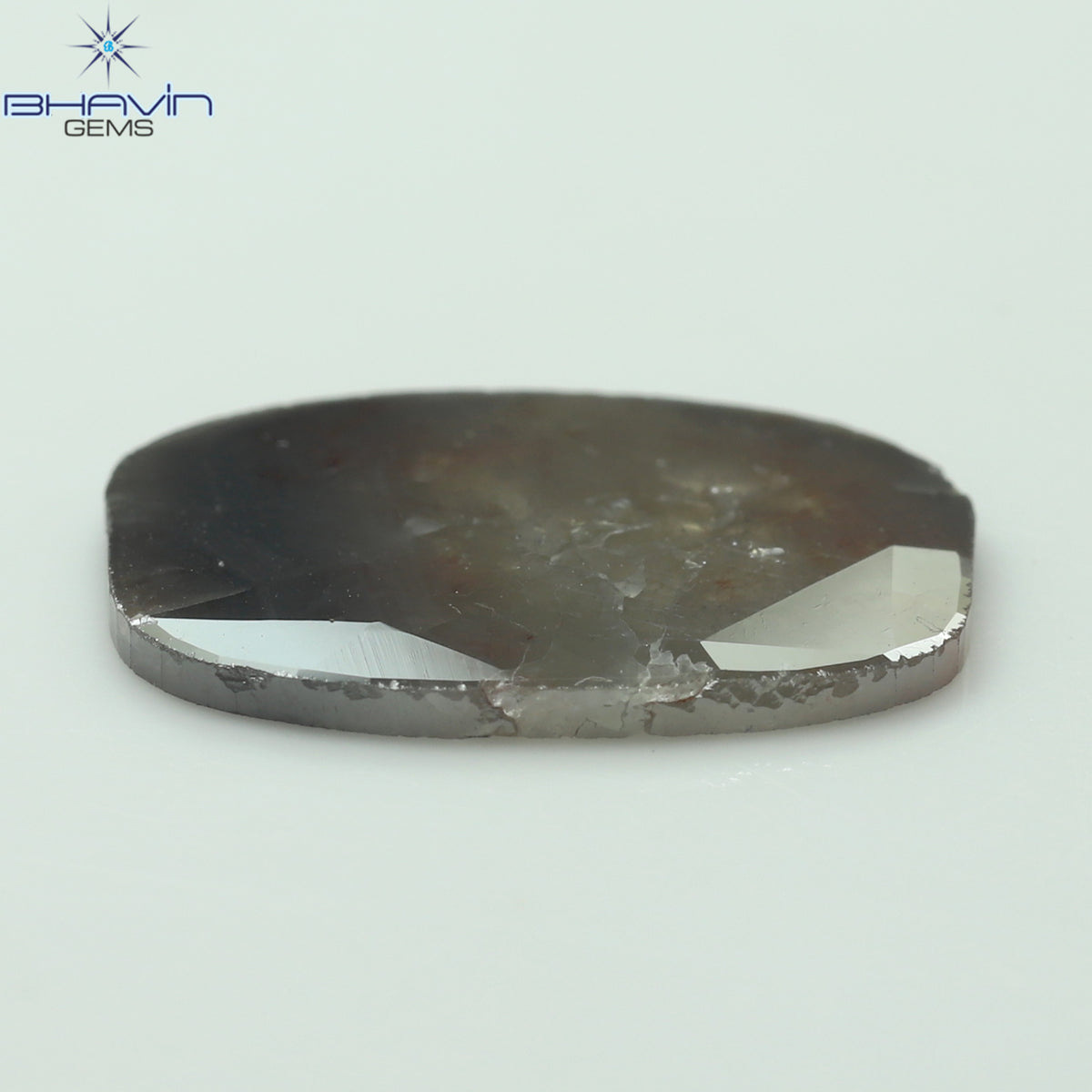 4.18 CT Natural Slice Diamond Gray Brown Color Clarity I3 (16.00 MM)