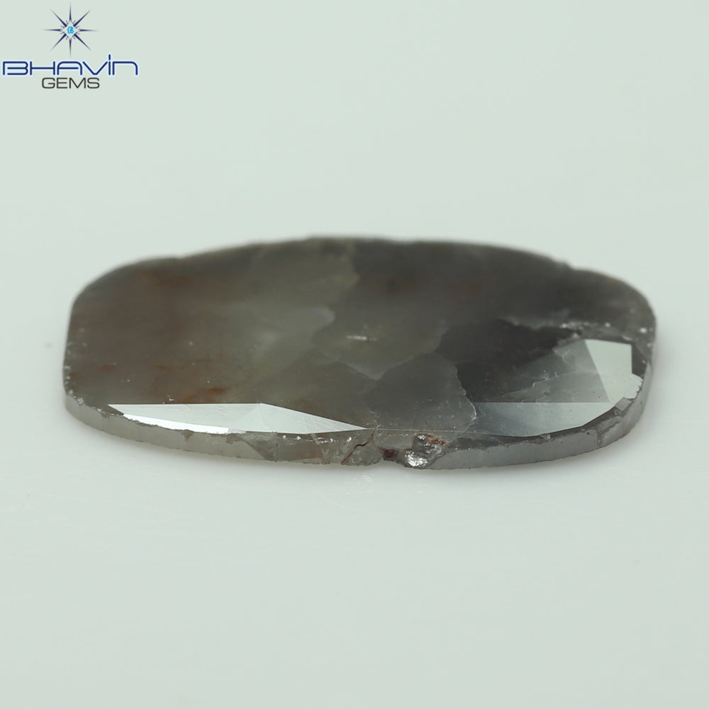 3.62 CT Slice Shape Natural Diamond Gray Brown Color I3 Clarity (17.00 MM)