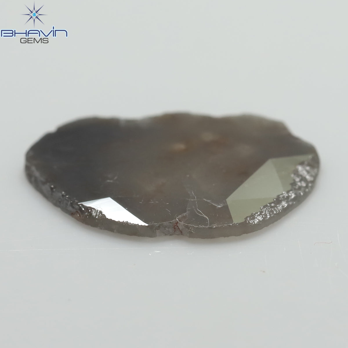 3.07 CT Natural Slice Diamond Gray Brown Color Clarity I3 (16.00 MM)