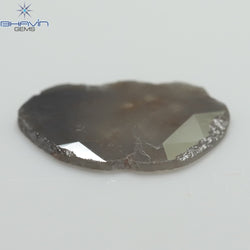 3.07 CT Slice Shape Natural Diamond Gray Brown Color I3 Clarity (16.00 MM)