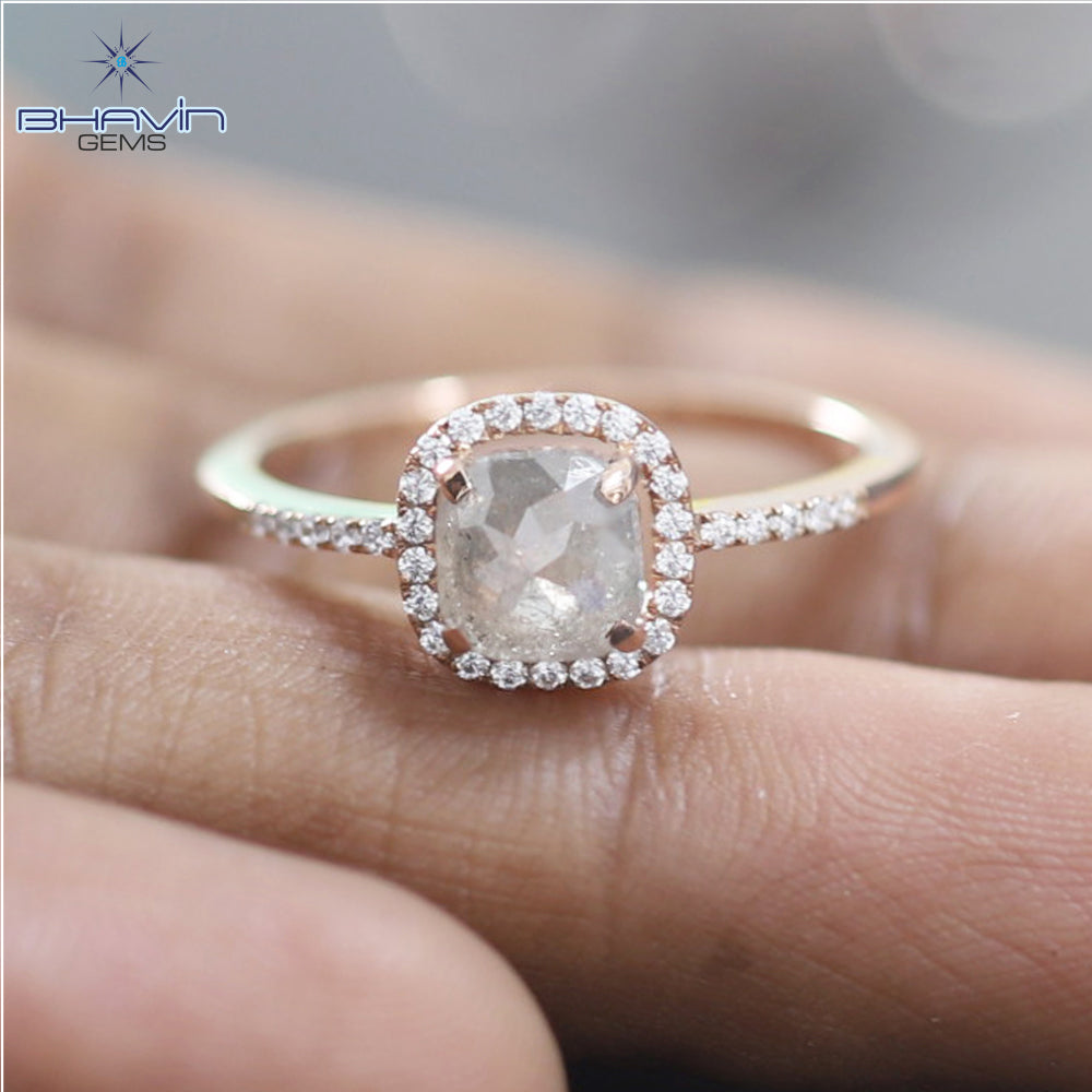 Cushion Diamond Green Yellow Diamond Natural Diamond Gold Ring Engagement Ring