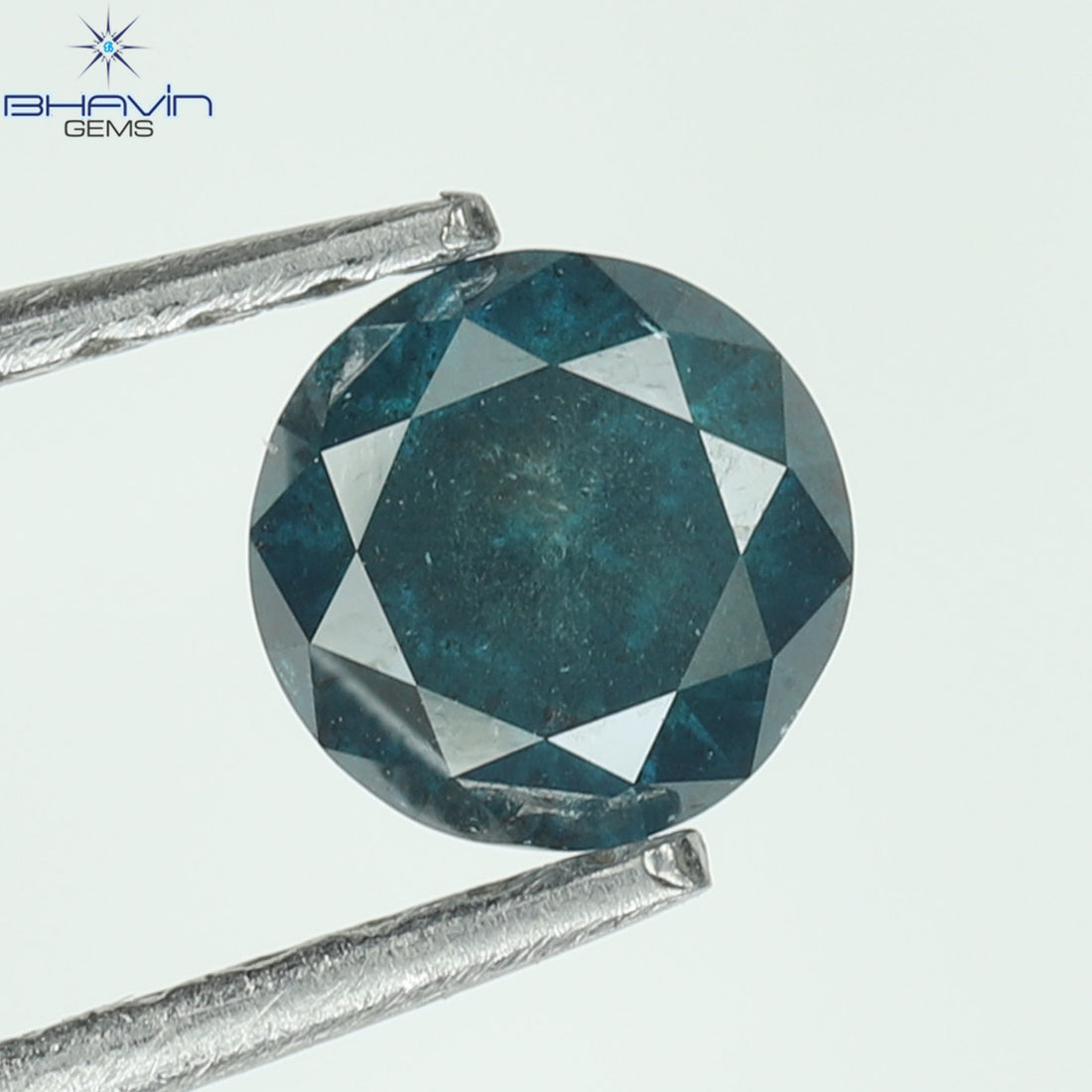 0.36 CT Round Natural Diamond Enhanced Blue Color Clarity I3 (4.52 MM)