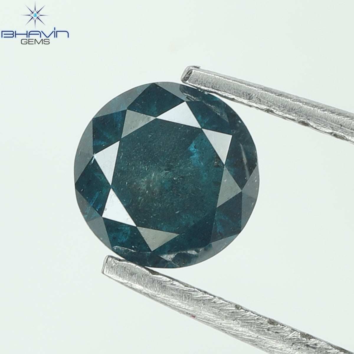 0.36 CT Round Natural Diamond Enhanced Blue Color Clarity I3 (4.52 MM)