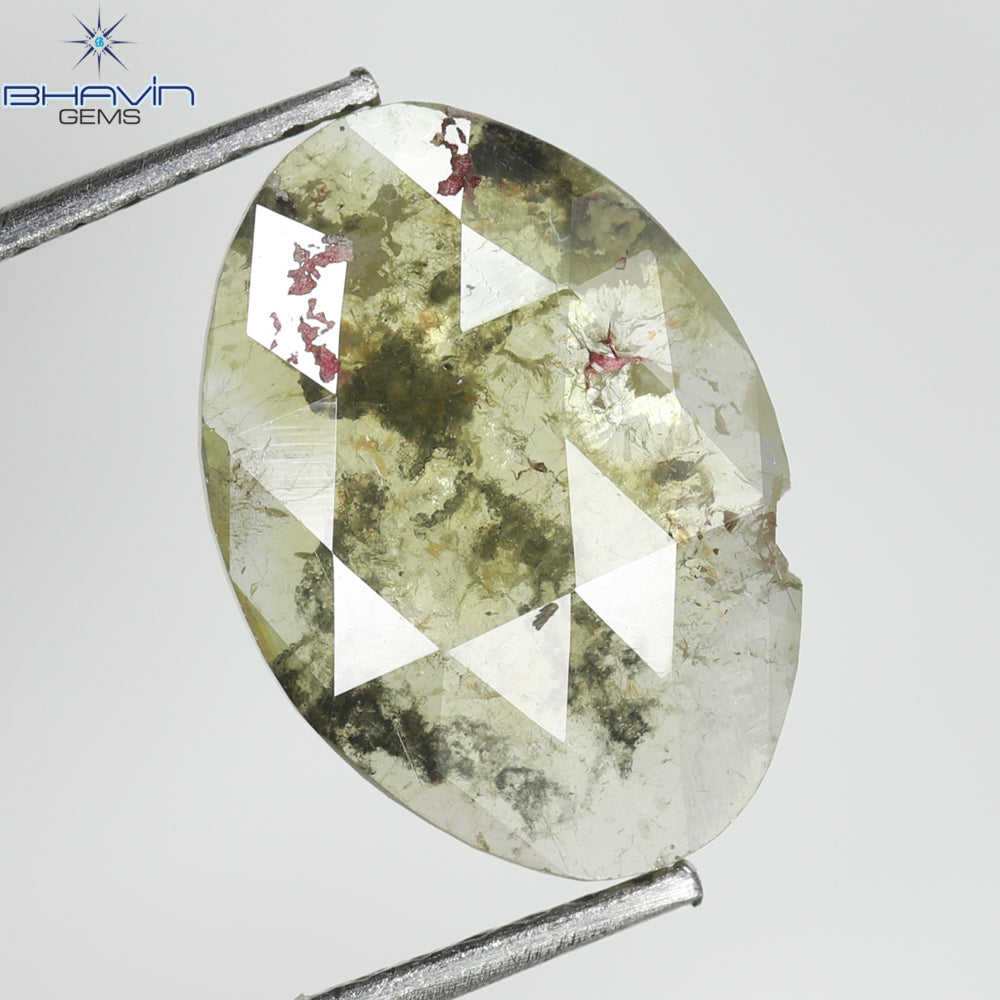 1.90 CT Oval Natural Light Yellow Brown Color Diamond Clarity Opaque (12.60 MM)