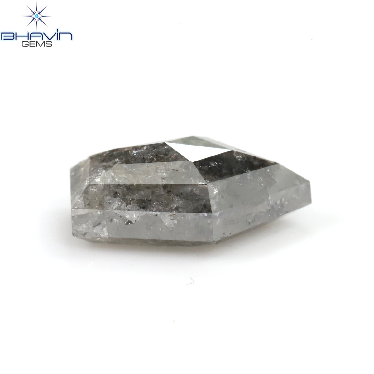 1.62 CT スクエア カット形状 天然ダイヤモンド ソルト アンド ペッパー カラー I3 クラリティ (6.94 MM)