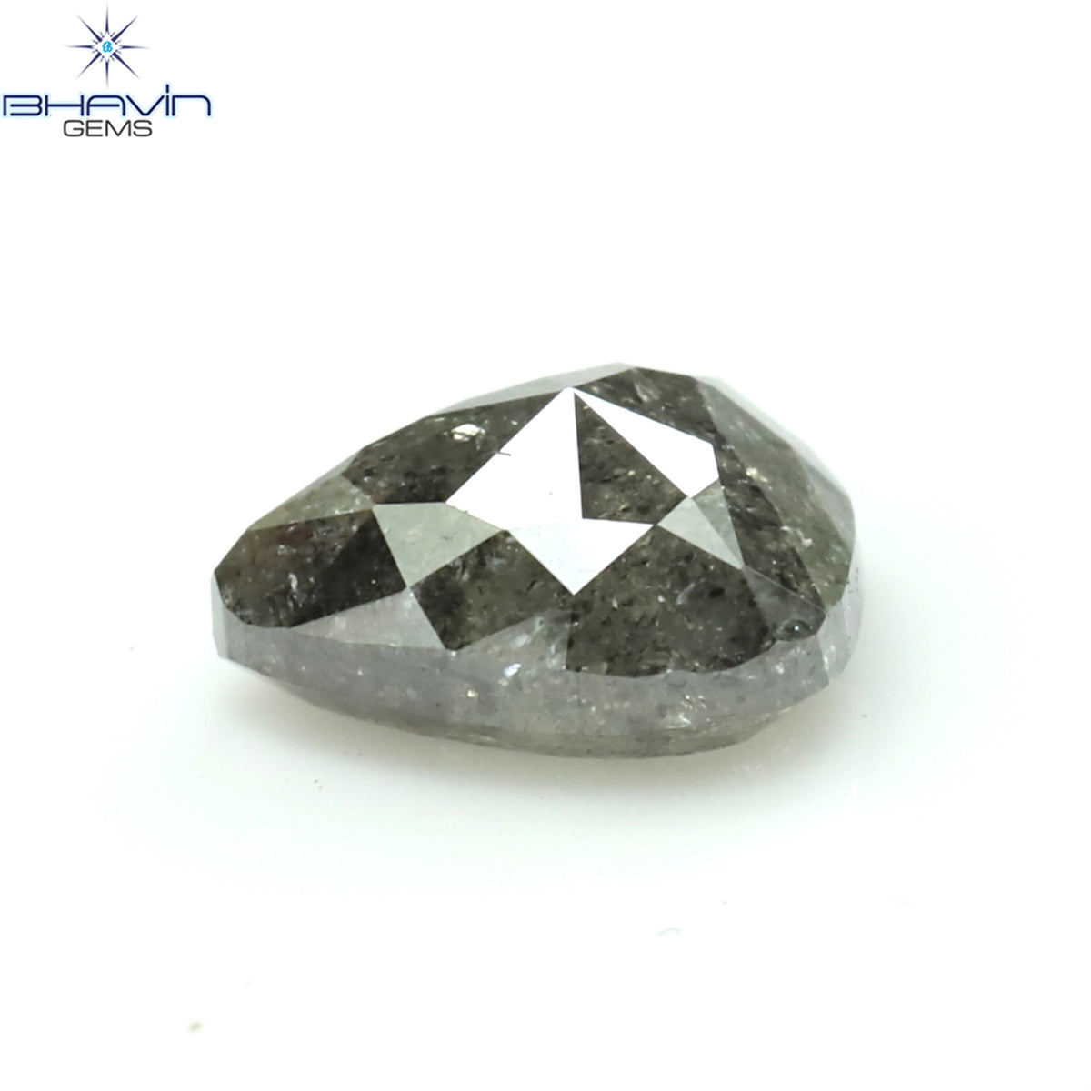 0.45 CT Natural Heart Diamond Salt and Pepper Color Clarity I3 (4.95 MM)