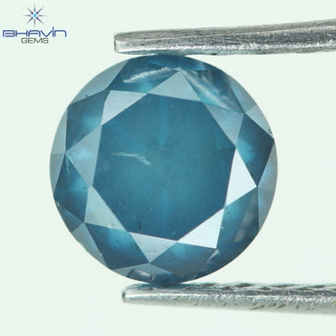 0.85 CT, Round Shape Diamond Shape, Blue Diamond,Loose Diamond, Clarity I3 (0.85 MM)