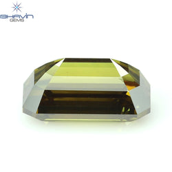 0.53 CT Emerald Shape Natural Diamond Enhanced Green Color VS2 Clarity (5.80 MM)