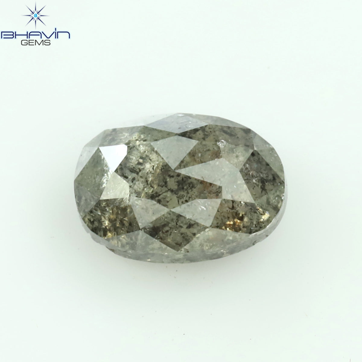 0.56 CT Natural Oval Diamond Salt and Pepper Color Clarity I3 (5.56 MM)