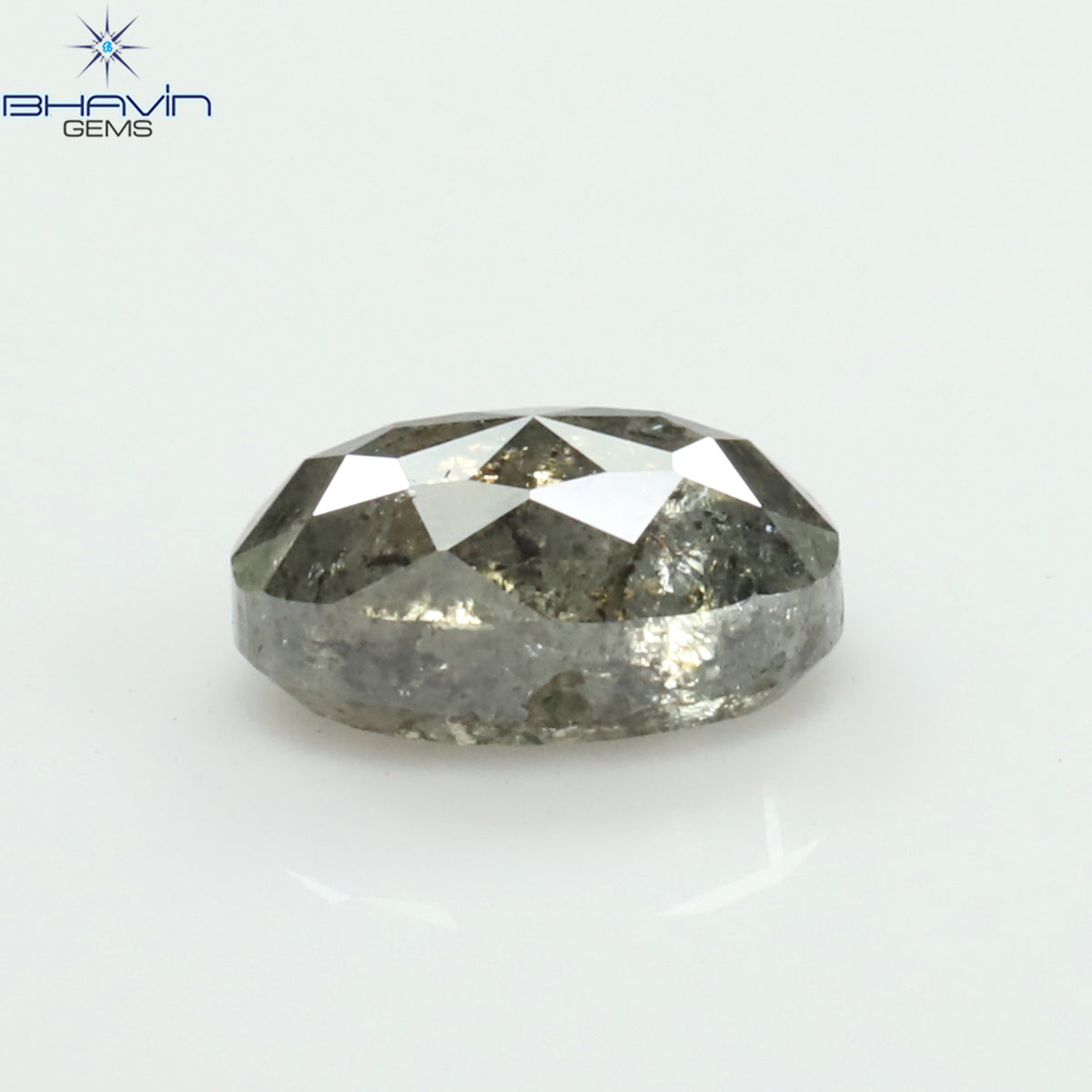 0.56 CT Natural Oval Diamond Salt and Pepper Color Clarity I3 (5.56 MM)