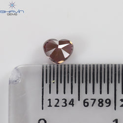0.28 CT, Heart Shape, Natural Diamond, Pink Color, VS2 Clarity (4.14 MM)