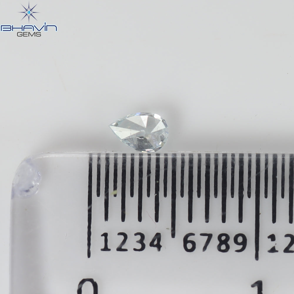 0.12 CT Pear Natural Diamond Enhanced Greenish Blue Color Clarity SI1 (3.60 MM)