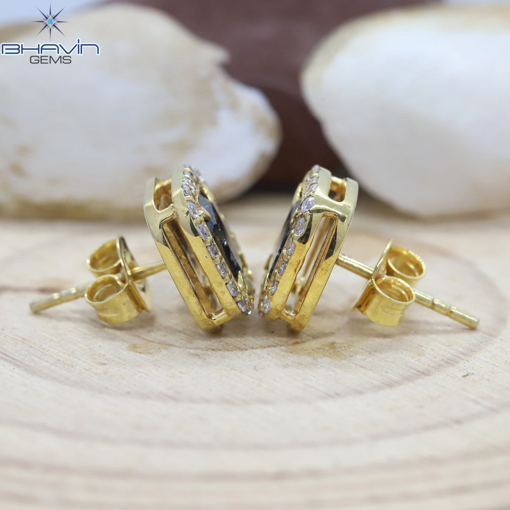 Senco Gold 18KT Yellow Gold and Diamond Stud Earrings for Women   Amazonin Fashion
