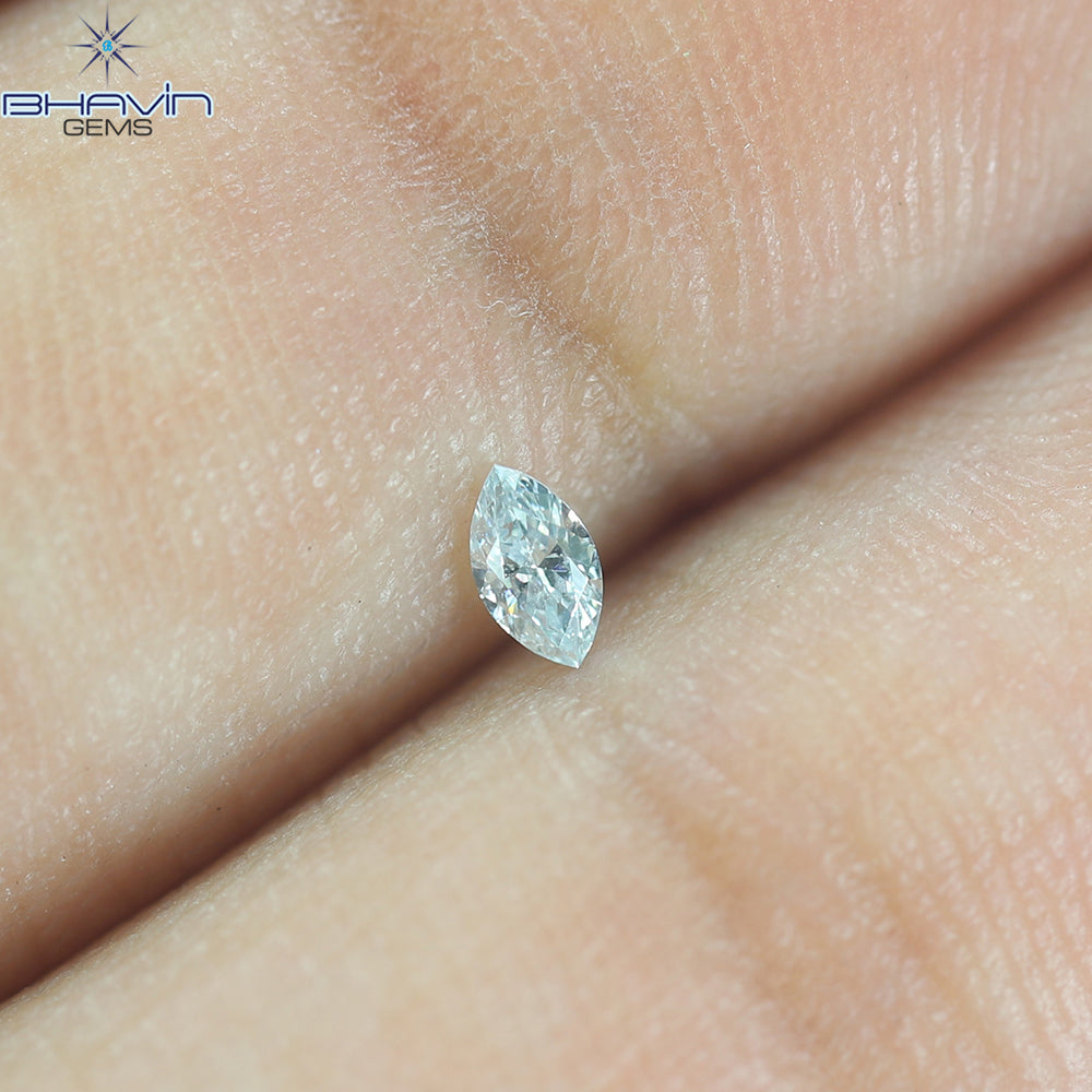 0.07 CT Marquise Natural Diamond Enhanced Greenish Blue Color Clarity VS1 (3.67 MM)