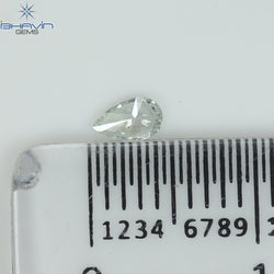 0.11 CT Pear Shape Natural Diamond Greenish Blue Color,  I1 Clarity (4.30 MM )