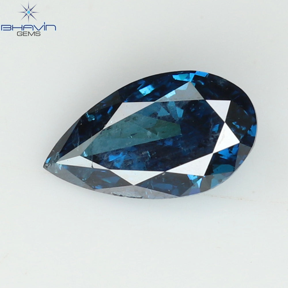 0.24 CT ペアシェイプ ナチュラル ルース ダイヤモンド ブルー カラー SI2 クラリティ (5.60 MM)