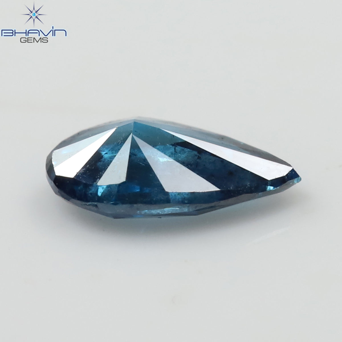 0.24 CT Natural Pear Diamond Enhanced Blue Color Clarity SI2 (5.60 MM)