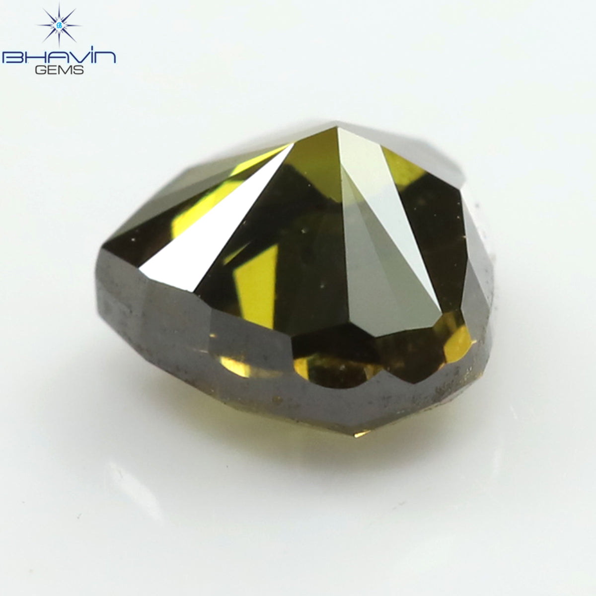 0.37 CT ハート シェイプ ナチュラル ルース ダイヤモンド グリーン カラー SI1 クラリティ (4.30 MM)