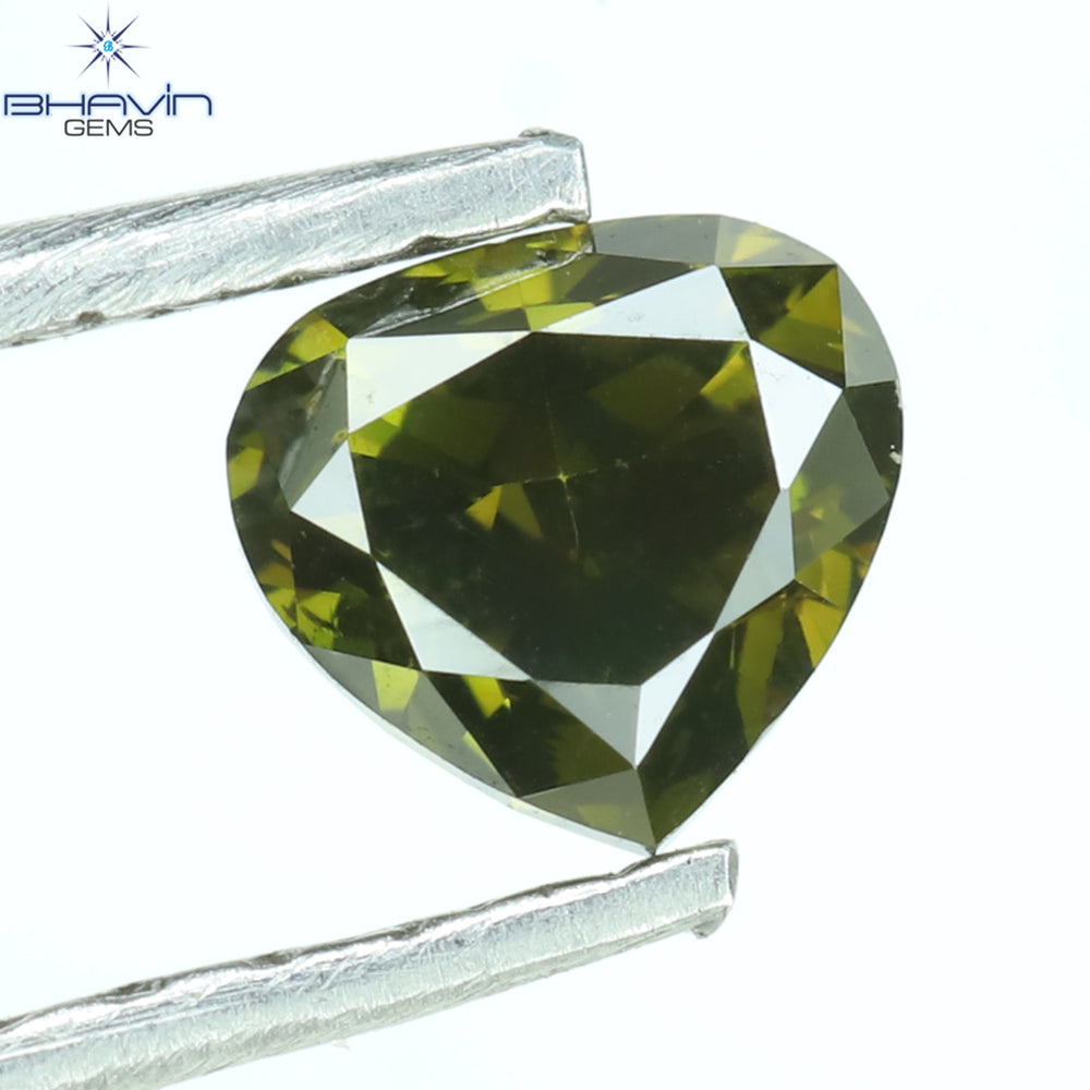 0.37 CT Heart Shape Natural Loose Diamond Green Color SI1 Clarity (4.30 MM)
