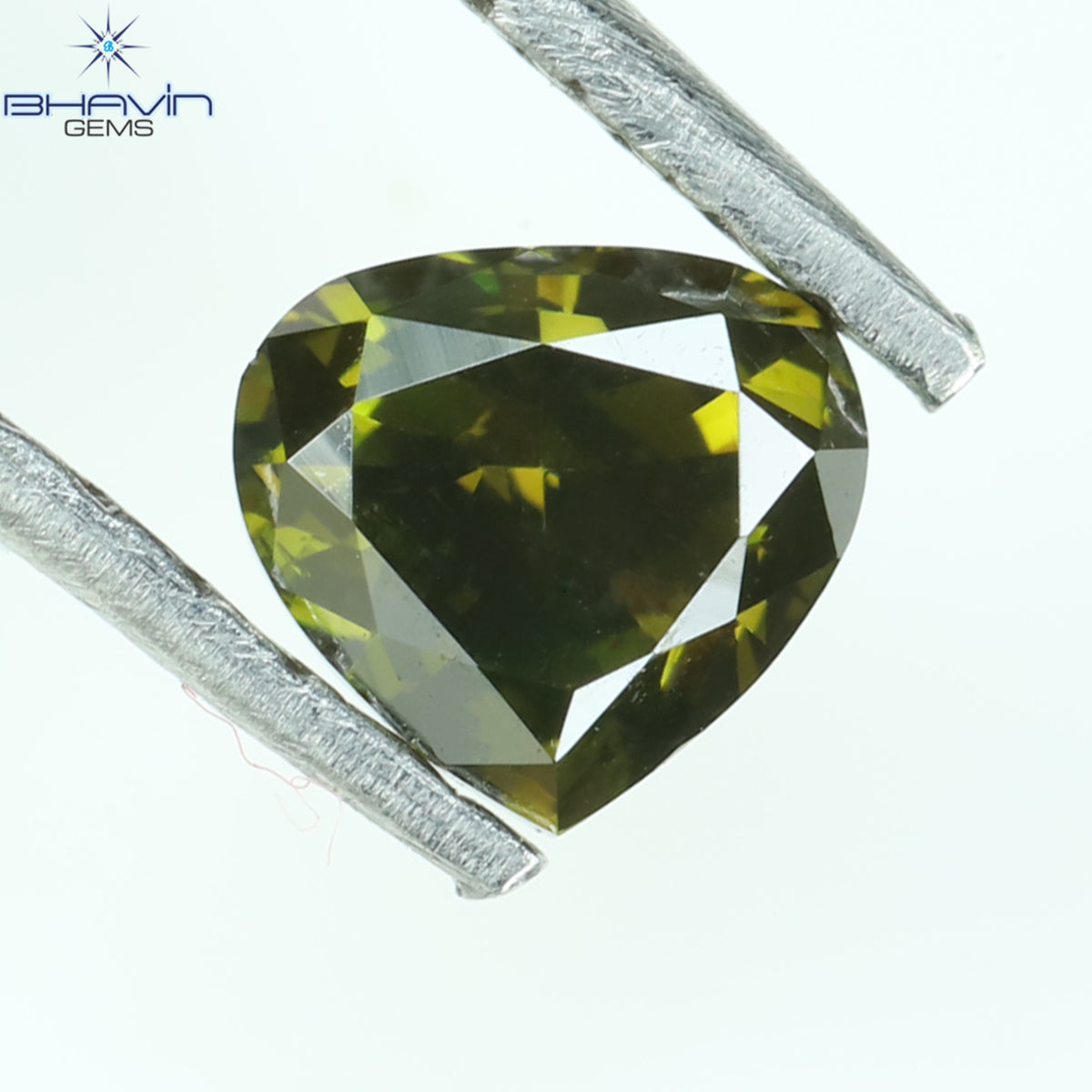 0.37 CT ハート シェイプ ナチュラル ルース ダイヤモンド グリーン カラー SI1 クラリティ (4.30 MM)