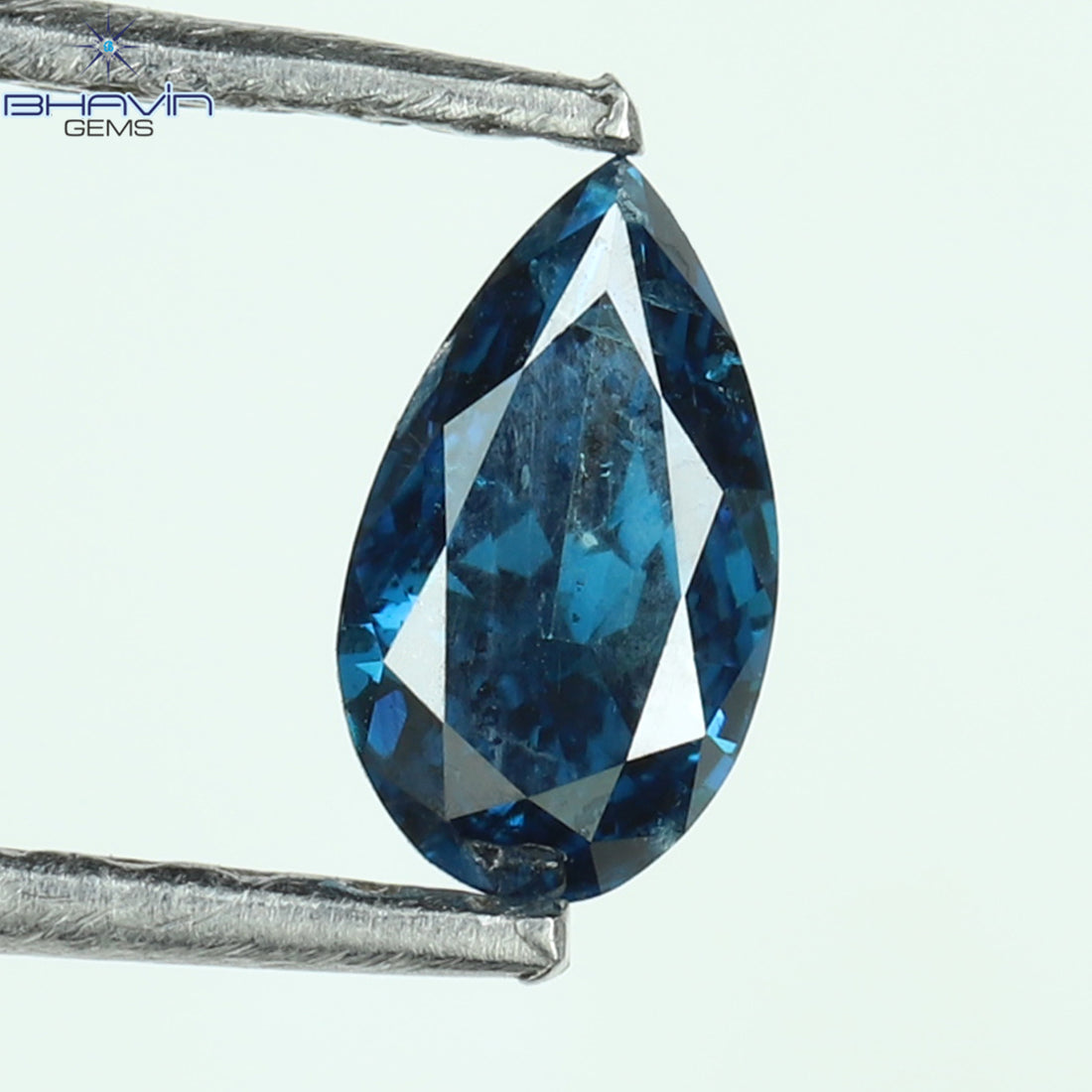 0.24 CT Natural Pear Diamond Enhanced Blue Color Clarity SI2 (5.60 MM)
