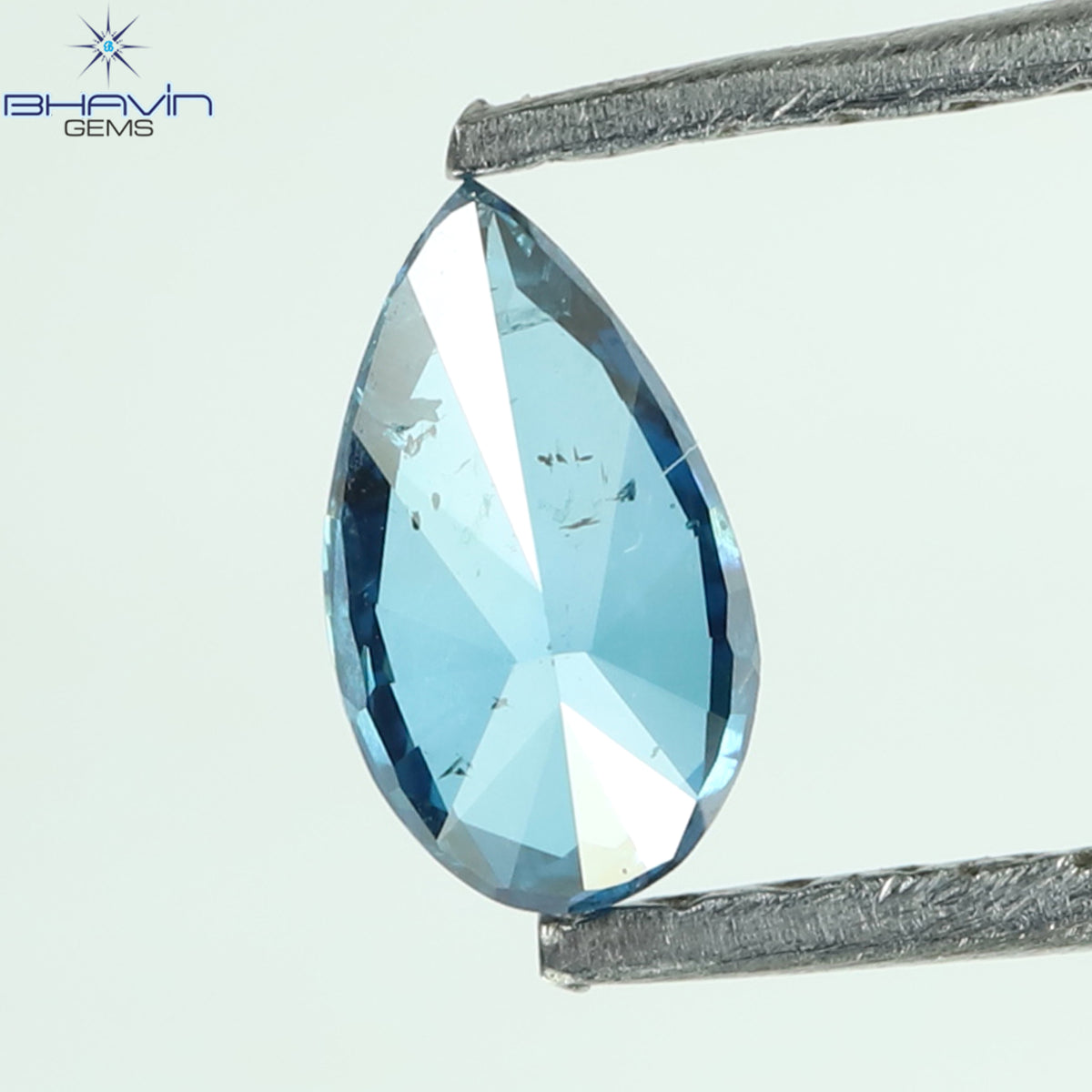 0.24 CT Natural Pear Diamond Enhanced Blue Color Clarity SI2 (5.60 MM)