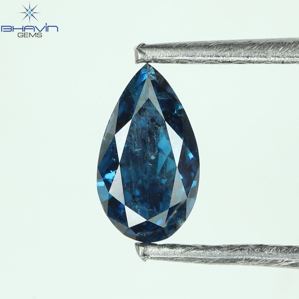 0.24 CT Natural Pear Diamond Enhanced Blue Color Clarity SI2 (5.60 MM)