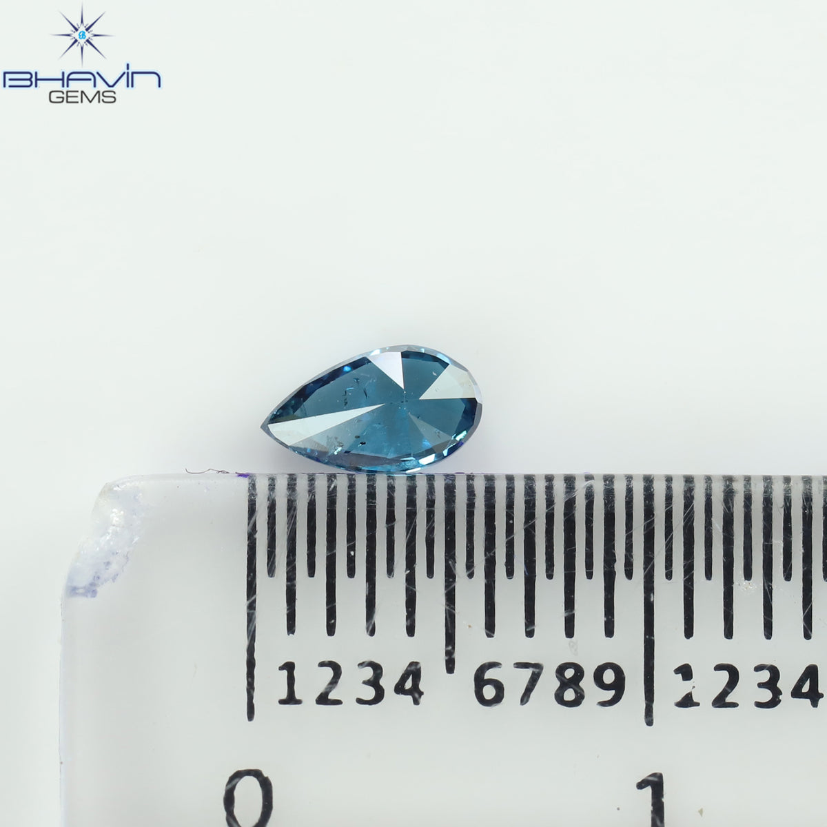0.24 CT Natural Pear Diamond Enhanced Blue Color Clarity SI2 (5.60 MM)