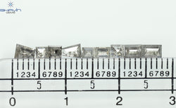 1.03 CT/9 個、バゲット ダイヤモンド、ソルト アンド ペッパー カラー、I3 クラリティ