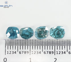 1.11 CT/4 Pcs Slice Shape Natural Diamond Blue Color I3 Clarity (5.47 MM)