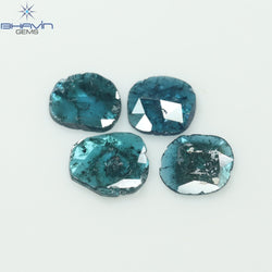 1.11 CT/4 Pcs Slice Shape Natural Diamond Blue Color I3 Clarity (5.47 MM)