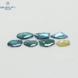 0.69 CT/7 Pcs Slice Shape Natural Diamond Blue Color I3 Clarity (4.70 MM)