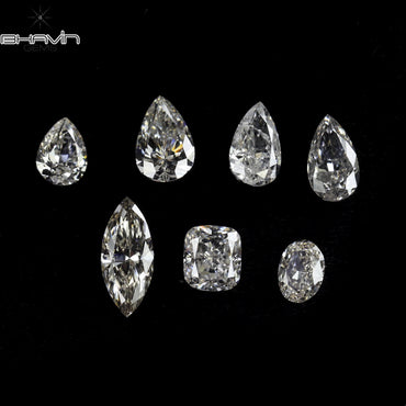 0.73 CT/ 7 ピース ミックス シェイプ ナチュラル ダイヤモンド ホワイト カラー SI クラリティ (5.57 MM)