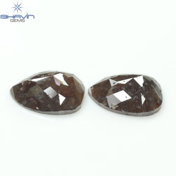 5.18 CT, Pear Brown Gray Diamond Pair For Engagement Ring (10.70 MM)