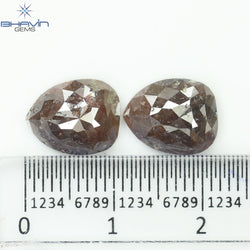 5.18 CT, Pear Brown Gray Diamond Pair For Engagement Ring (10.70 MM)