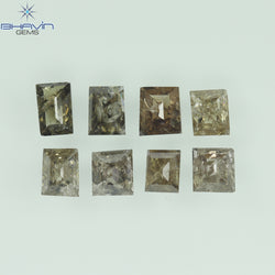 2.25 CT(8 Pcs) Baguette Shape Natural Diamond Brown Color I3 Clarity (4.48 MM)