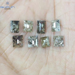 2.25 CT (8 個) バゲット シェイプ ナチュラル ダイヤモンド ブラウン カラー I3 クラリティ (4.48 MM)