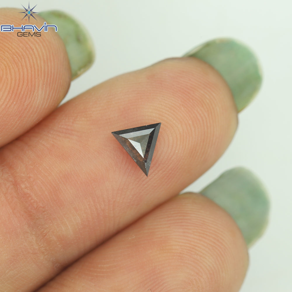 0.27 CT Triangle Shape Natural Diamond  Salt And Pepper Color I3 Clarity (5.12 MM)