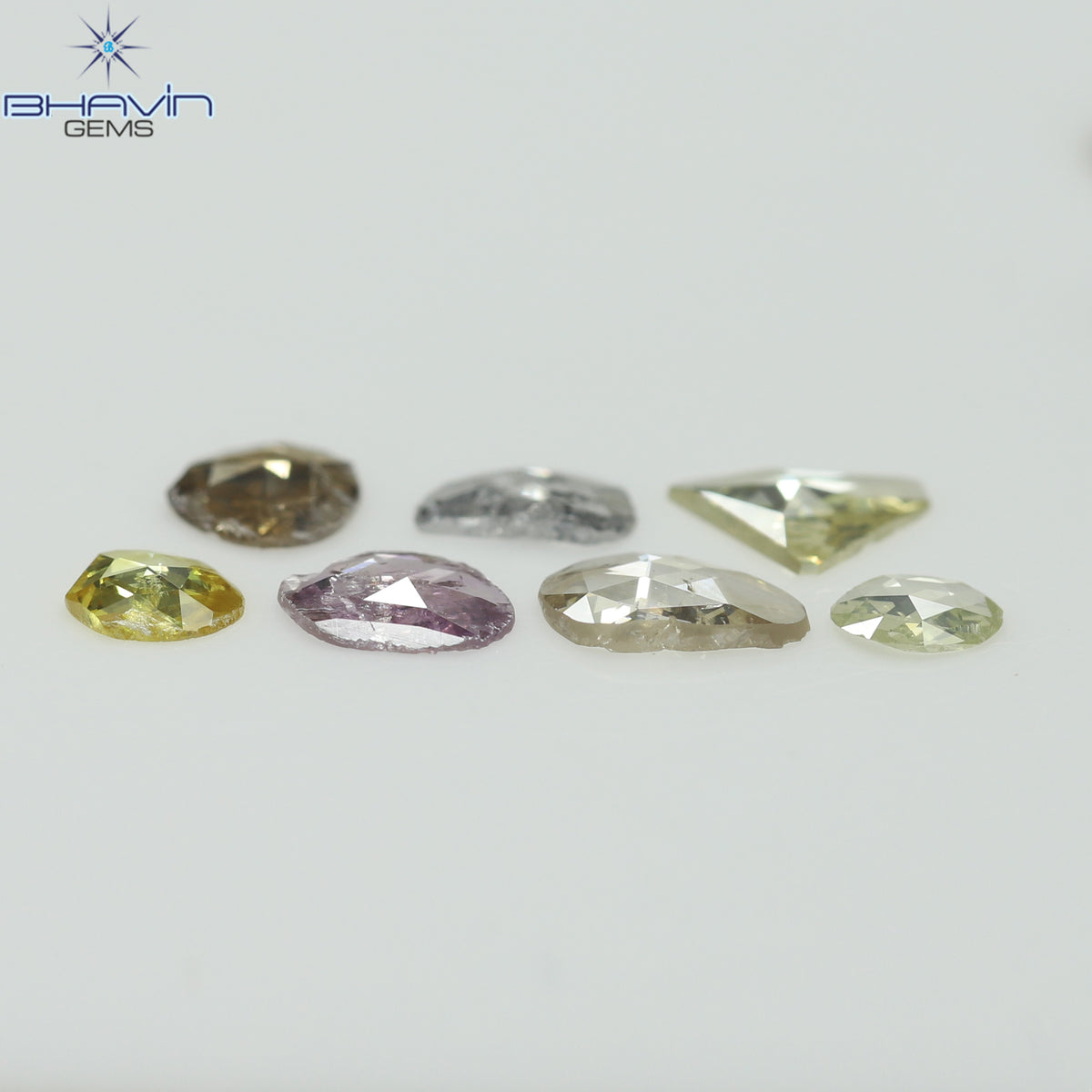 0.97 CT (7 Pcs) Rosecut Polki Natural Diamond Fancy Color Clarity I1 (6.01 MM)