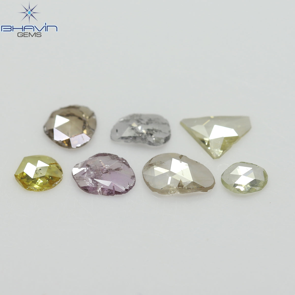 0.97 CT (7 Pcs) Rosecut Polki Natural Diamond Fancy Color Clarity I1 (6.01 MM)