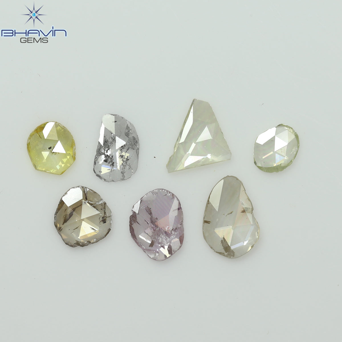0.97 CT (7 Pcs) Rosecut Polki Natural Diamond Fancy Color Clarity I1 (6.01 MM)