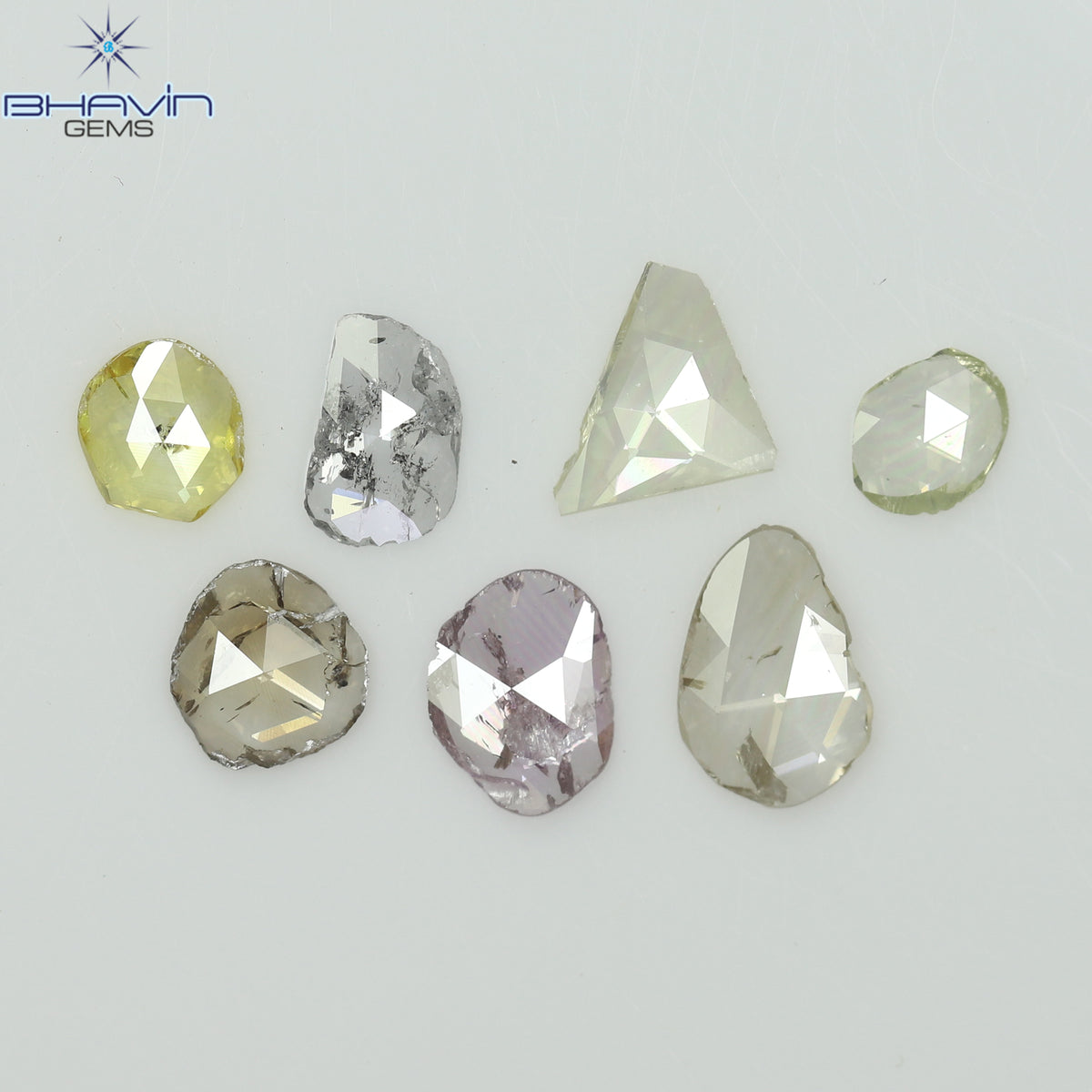 0.97 CT (7 Pcs) Rosecut Polki Natural Diamond Fancy Color Clarity I1 (6.01 MM)